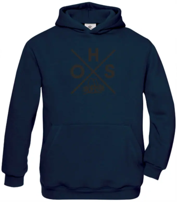 Hoodie Kinder Otto-Hahn-Schule Kreuz (Druck schwarz)